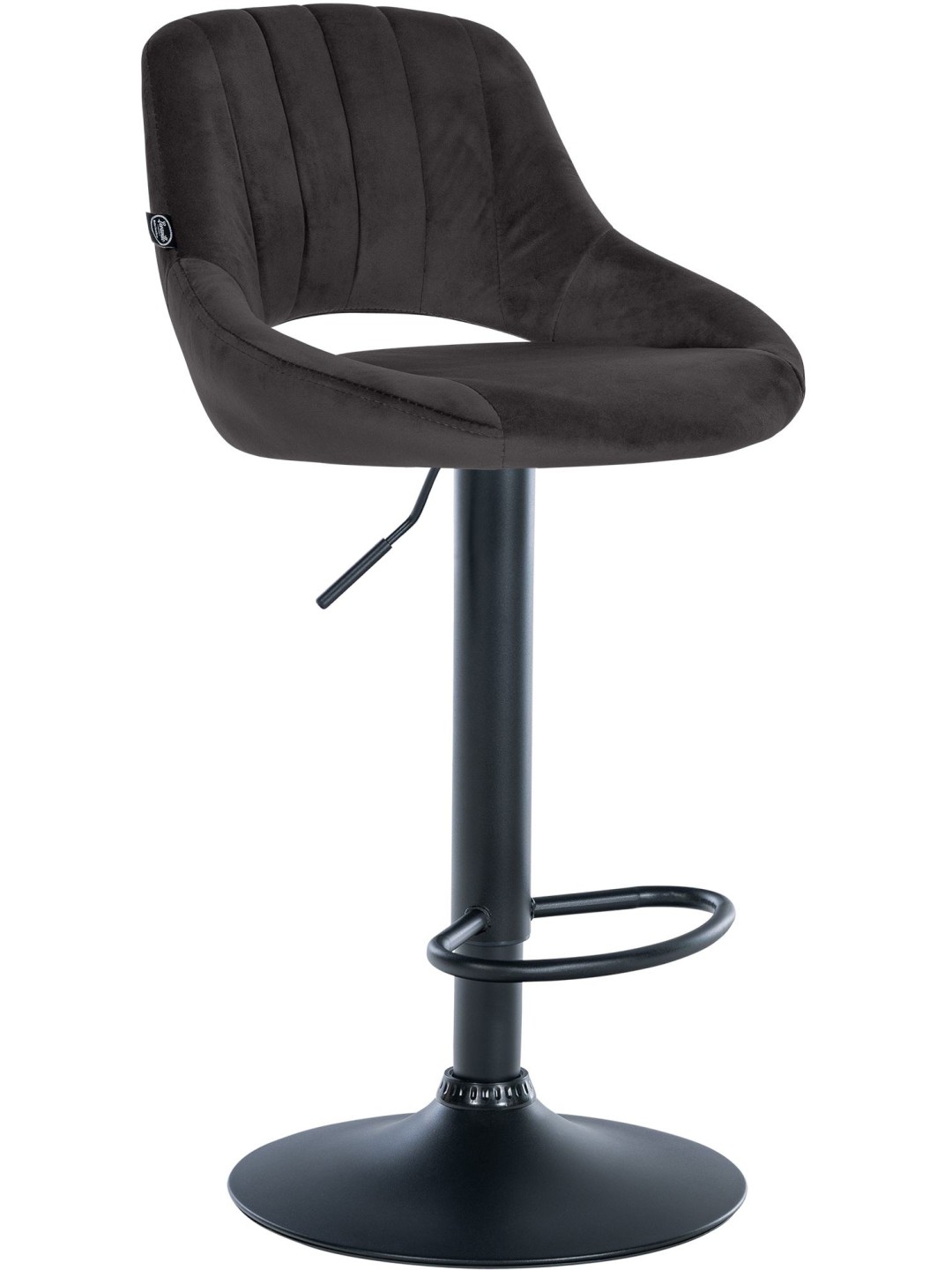 Tabouret de bar Milet velours, noir