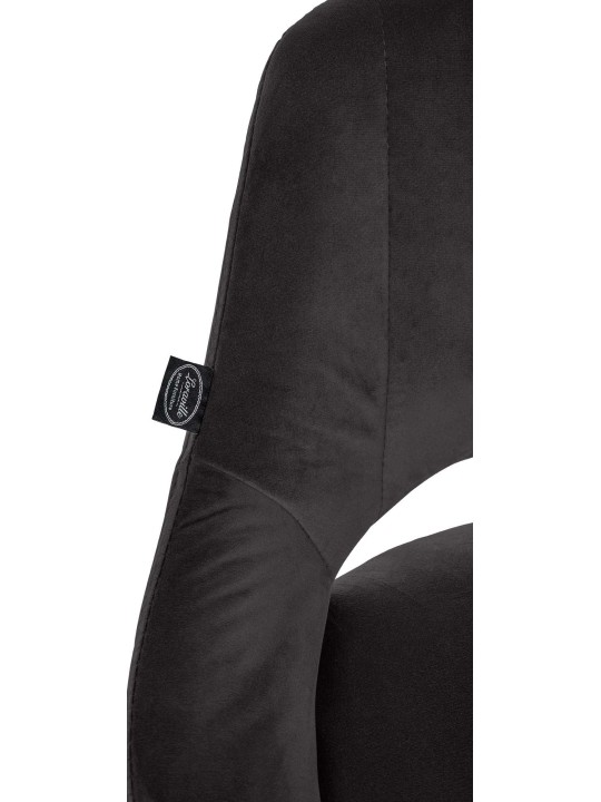 Tabouret de bar Milet velours, noir