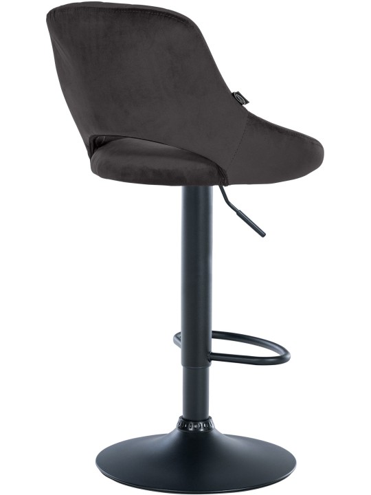 Tabouret de bar Milet velours, noir