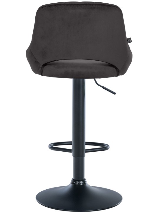 Tabouret de bar Milet velours, noir