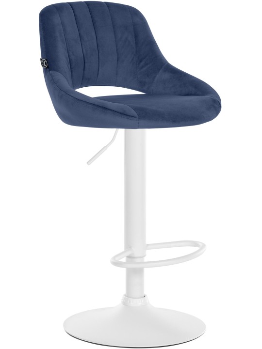 Tabouret de bar Milet velours, bleu