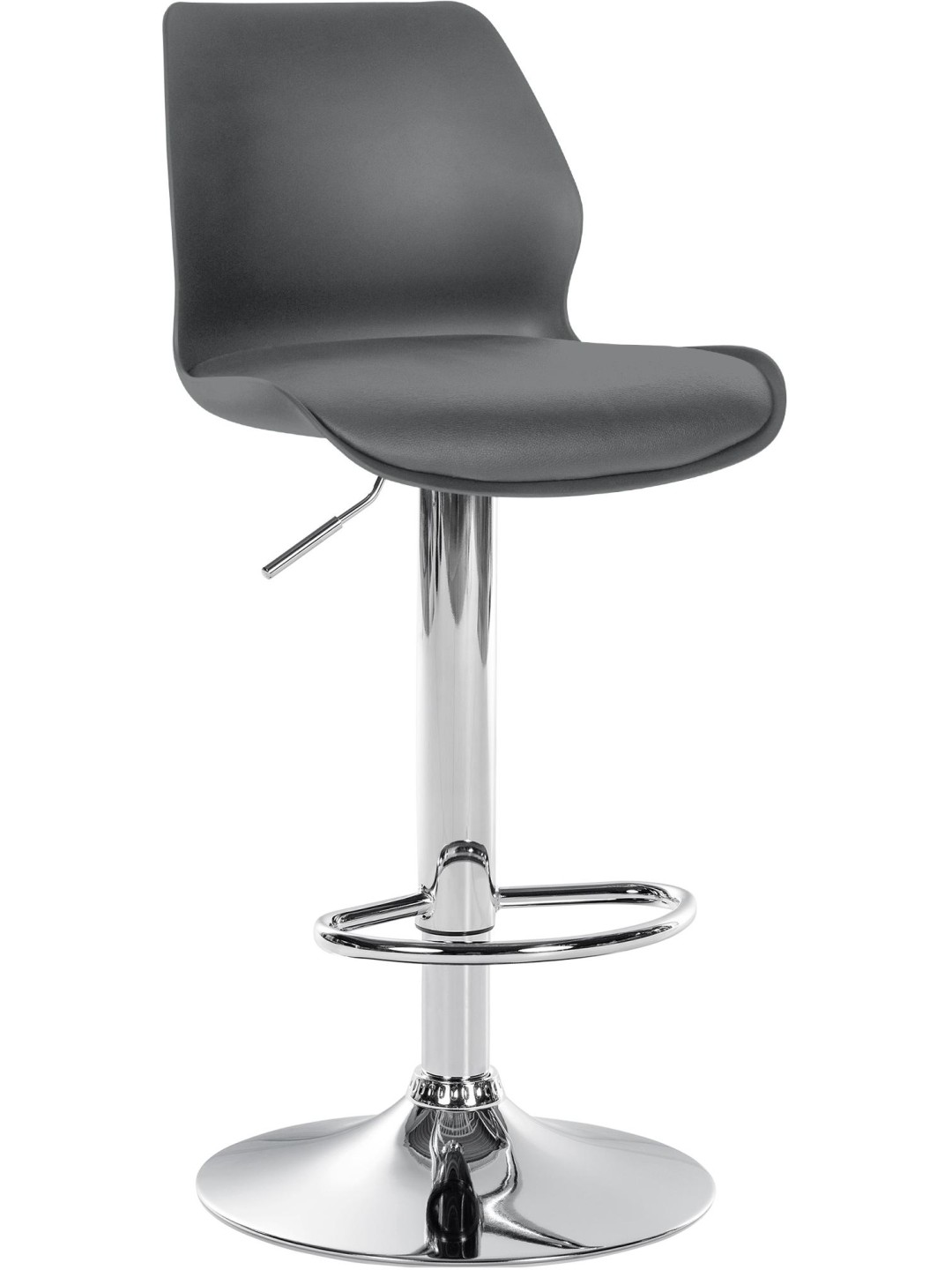 Tabouret de bar Gilbert plastique, gris
