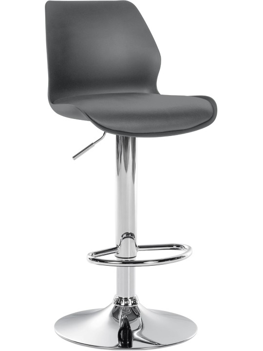 Tabouret de bar Gilbert plastique, gris