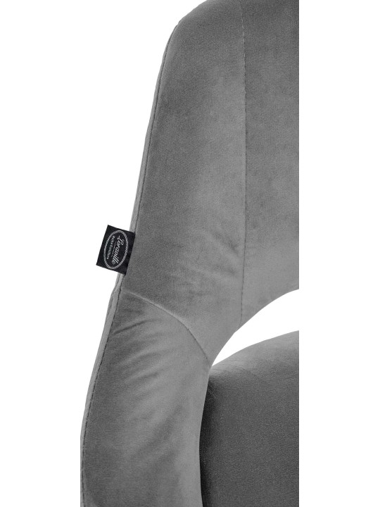 Tabouret de bar Milet velours, gris foncé