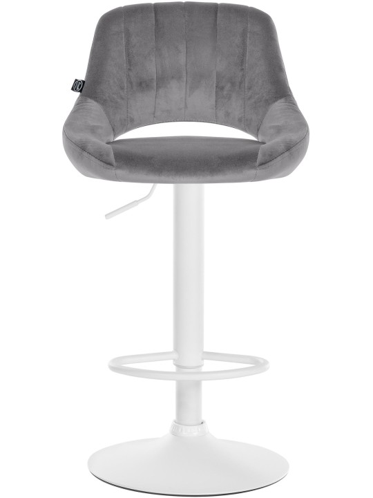 Tabouret de bar Milet velours, gris foncé