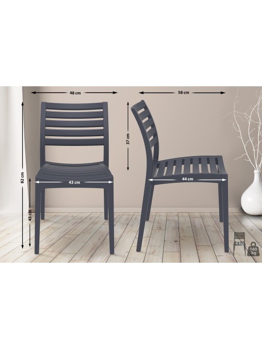 Chaise Ares, gris foncé