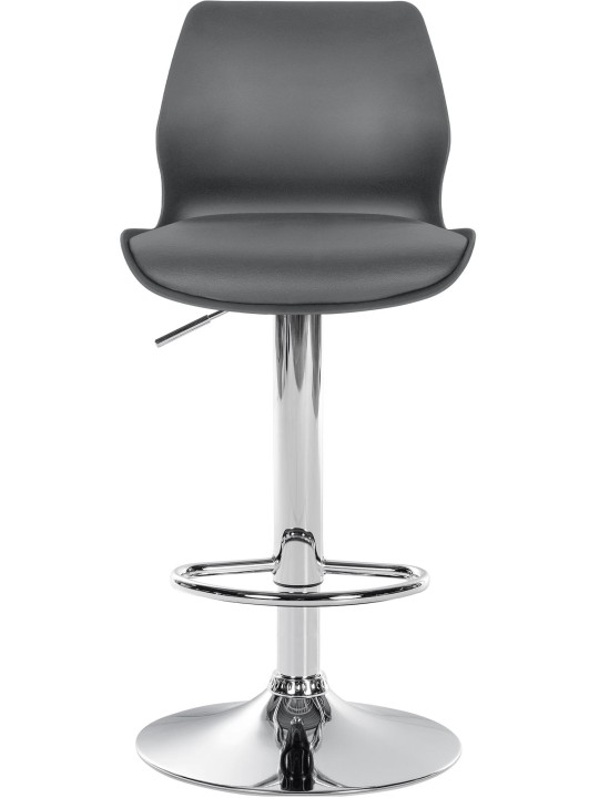 Lot de 2 tabourets de bar Gilbert plastique, gris