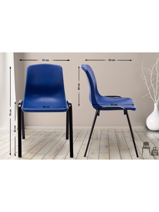 Chaise empilable Nowra plastique, bleu