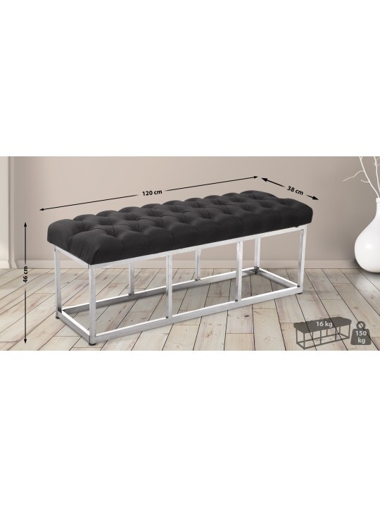 Banc Amun tissu E120, gris foncé Banc Amun tissu E120, gris foncé