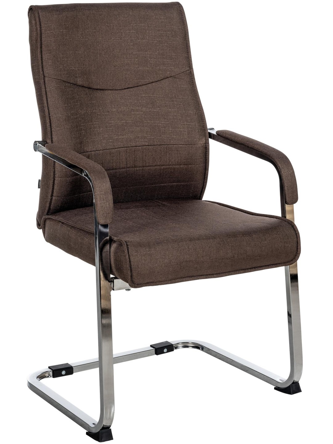 Chaise visiteur Hobart tissu, brun