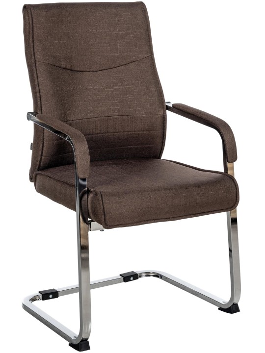 Chaise visiteur Hobart tissu, brun