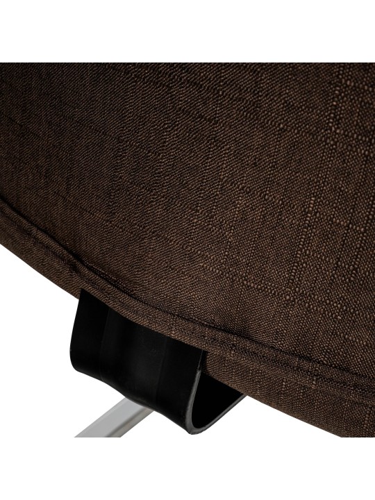 Chaise visiteur Hobart tissu, brun