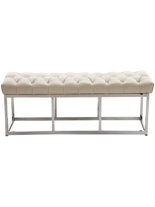 Banc Amun en cuir artificiel E120, crème