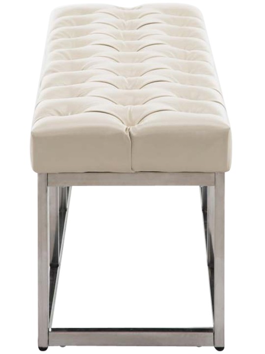 Banc Amun en cuir artificiel E120, crème