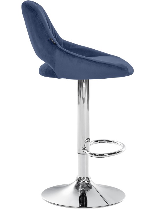 Lot de 2 tabourets de bar Milet velours C, bleu