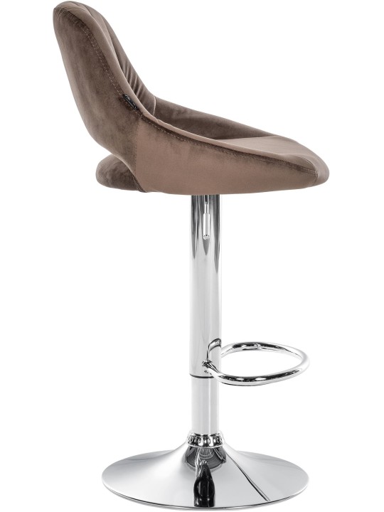 Lot de 2 tabourets de bar Milet velours C, brun