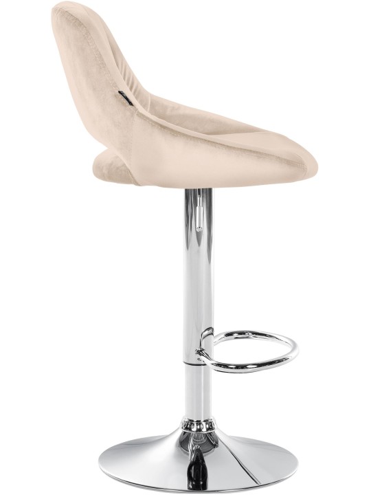 Lot de 2 tabourets de bar Milet velours C, crème