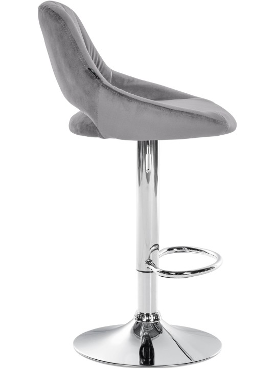 Lot de 2 tabourets de bar Milet velours C, gris foncé