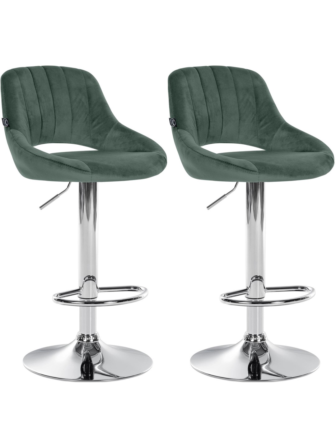 Lot de 2 tabourets de bar Milet velours C, vert