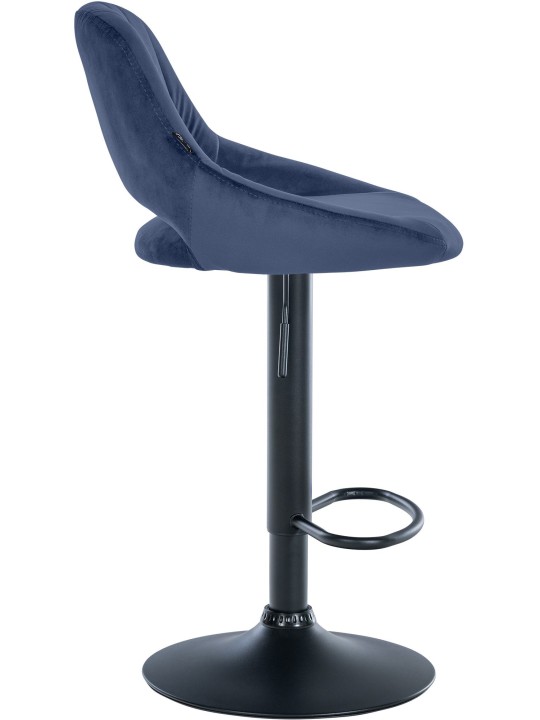 Lot de 2 tabourets de bar Milet velours B, bleu