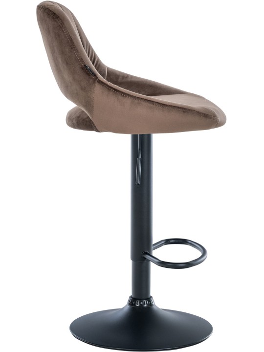 Lot de 2 tabourets de bar Milet velours B, brun