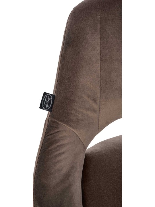 Lot de 2 tabourets de bar Milet velours B, brun