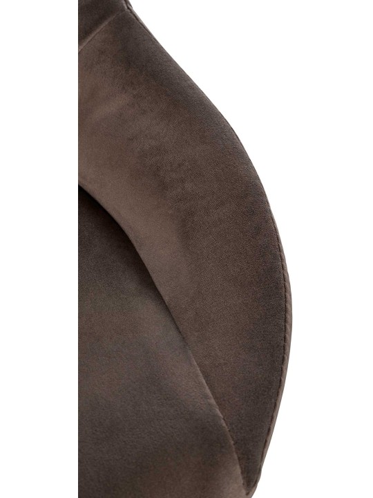 Lot de 2 tabourets de bar Milet velours B, brun