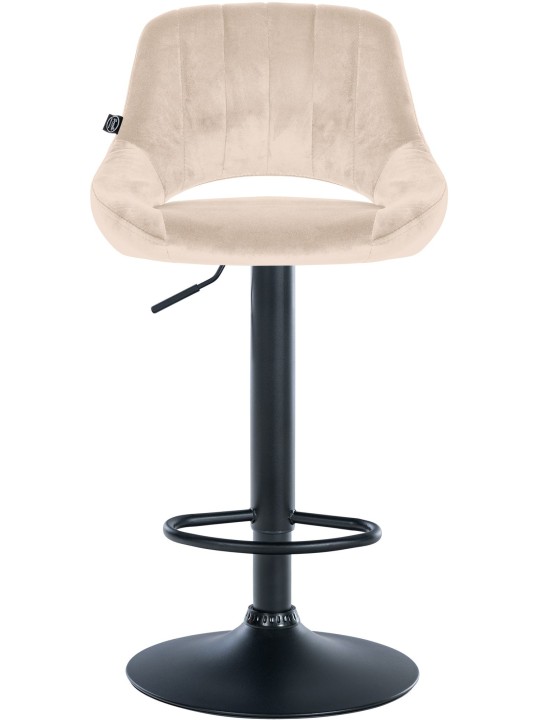 Lot de 2 tabourets de bar Milet velours B, crème