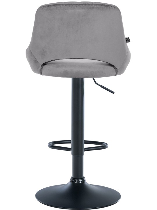 Lot de 2 tabourets de bar Milet velours B, gris foncé