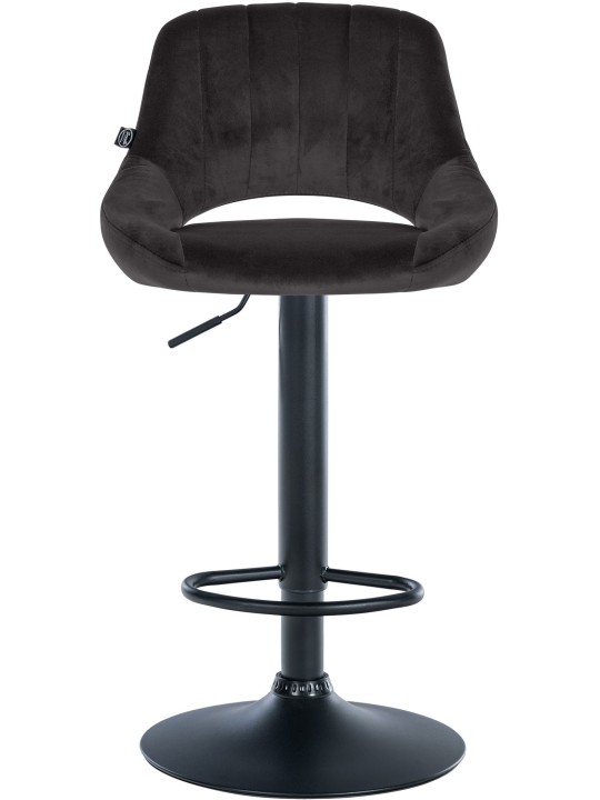 Lot de 2 tabourets de bar Milet velours B, noir