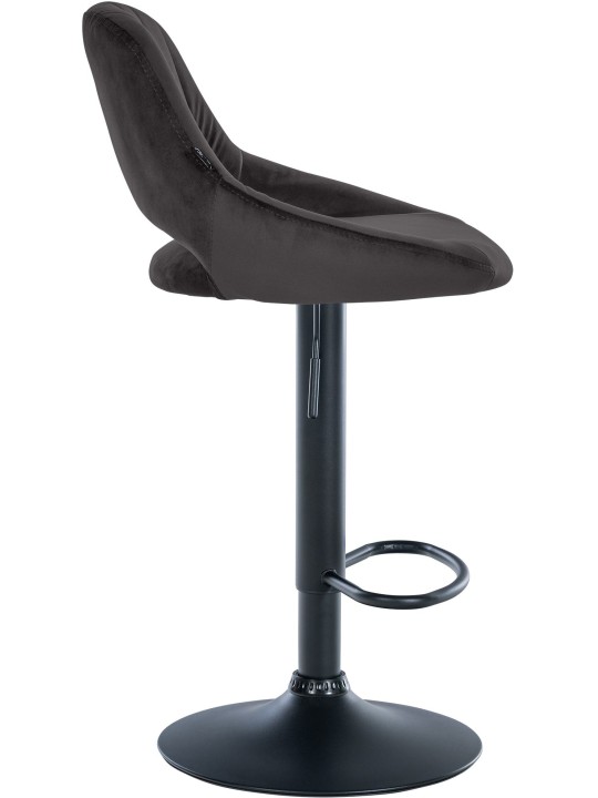 Lot de 2 tabourets de bar Milet velours B, noir