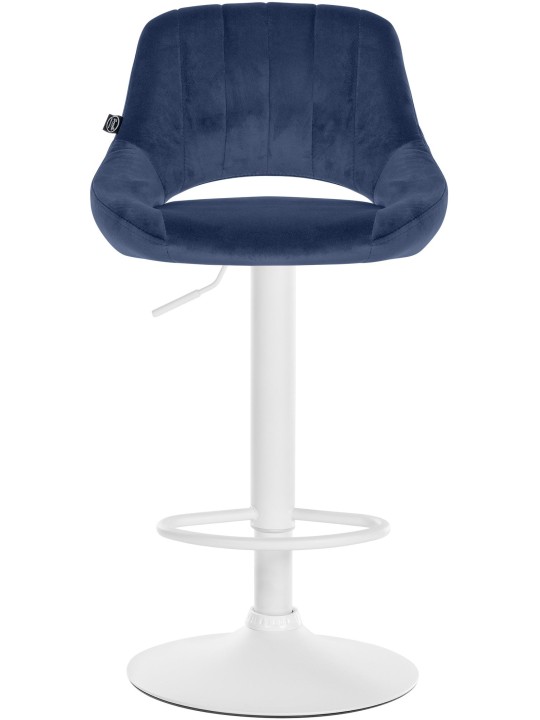 Lot de 2 tabourets de bar Milet velours W, bleu