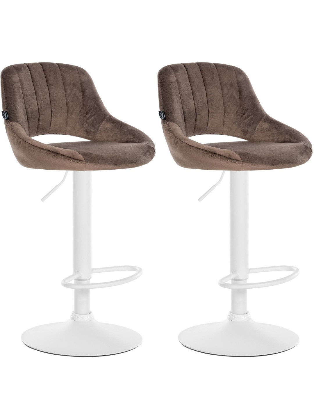 Lot de 2 tabourets de bar Milet velours W, brun