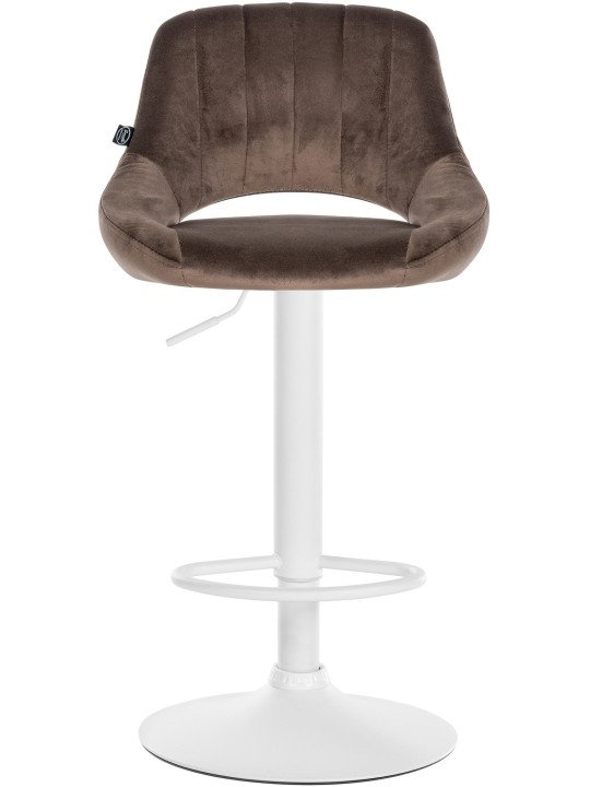 Lot de 2 tabourets de bar Milet velours W, brun