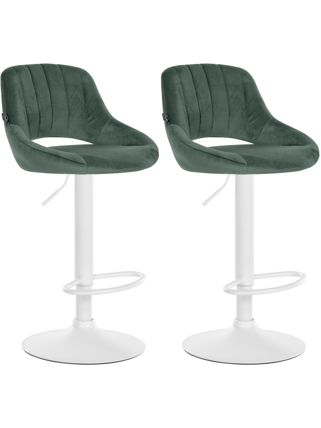 Lot de 2 tabourets de bar Milet velours W, vert