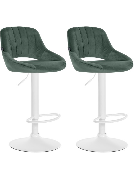 Lot de 2 tabourets de bar Milet velours W, vert
