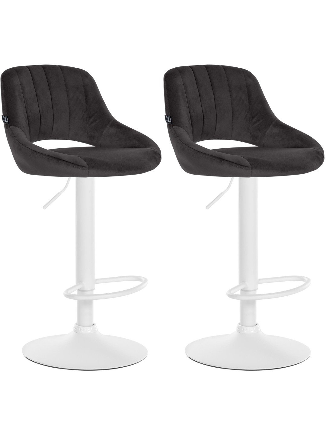 Lot de 2 tabourets de bar Milet velours W, noir