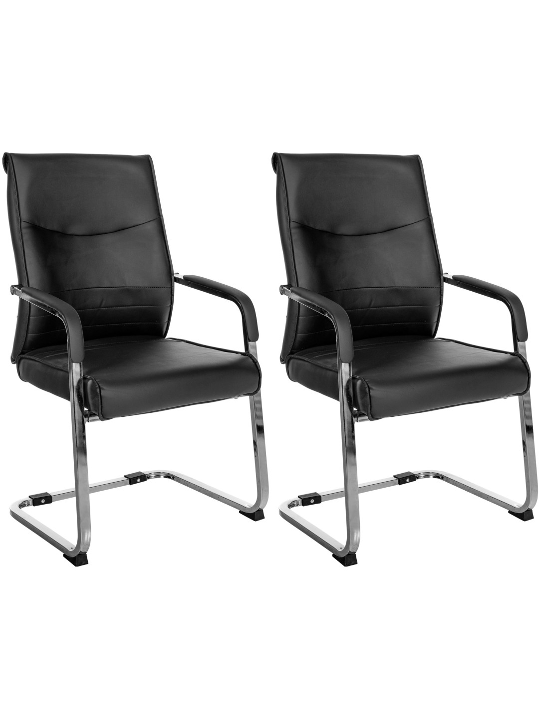 Lot de 2 chaises visiteurs Hobart, noir