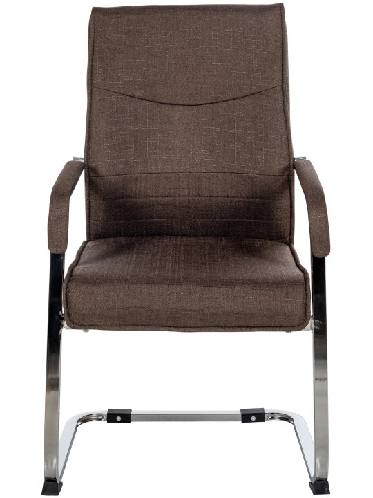 Lot de 2 chaises visiteurs Hobart tissu, brun