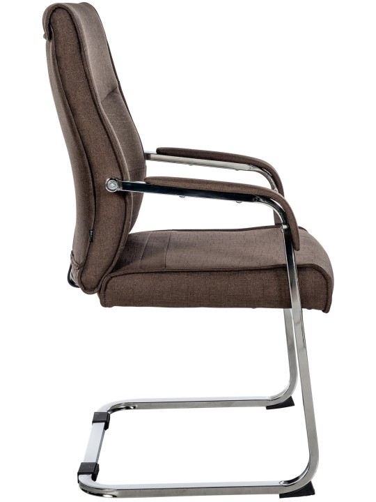 Lot de 2 chaises visiteurs Hobart tissu, brun