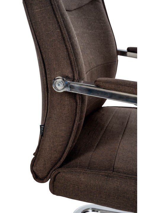 Lot de 2 chaises visiteurs Hobart tissu, brun