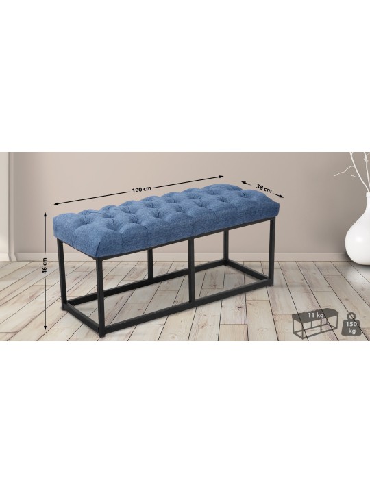 Banc Amun tissu 100 cm, bleu Banc Amun tissu 100 cm, bleu