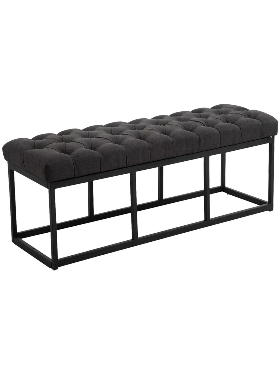 Banc Amun en tissu 120 cm, noir