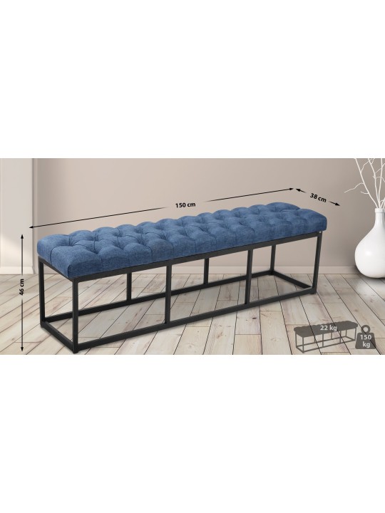 Banc Amun tissu 150 cm, bleu Banc Amun tissu 150 cm, bleu