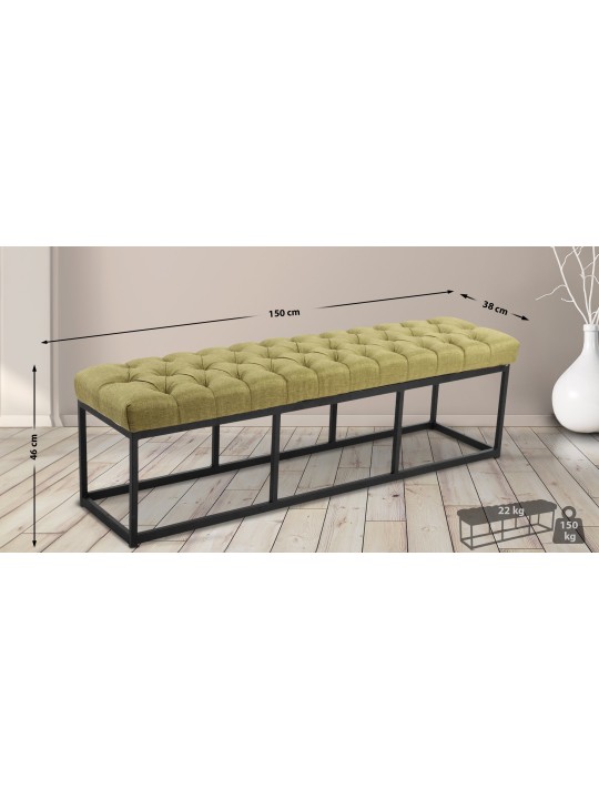 Banc Amun tissu 150 cm, vert Banc Amun tissu 150 cm, vert