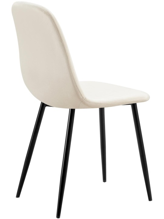 Chaise de salle à manger en velours Baxter, blanc crème