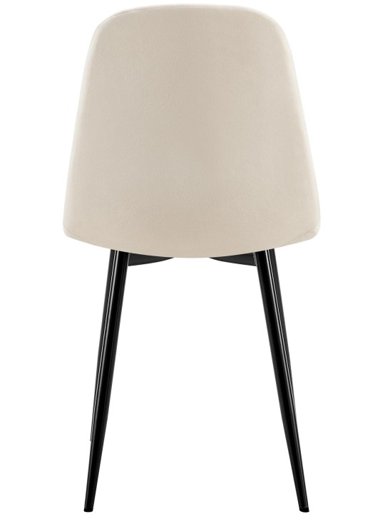 Chaise de salle à manger en velours Baxter, blanc crème