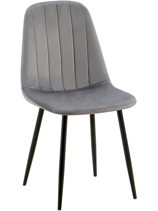 Chaise de salle à manger en velours Baxter, gris foncé Chaise de salle à manger en velours Baxter, gris foncé