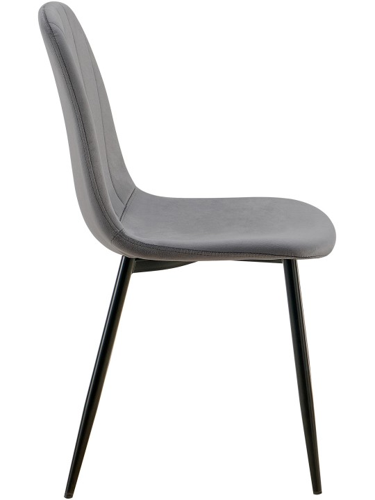 Chaise de salle à manger en velours Baxter, gris foncé Chaise de salle à manger en velours Baxter, gris foncé