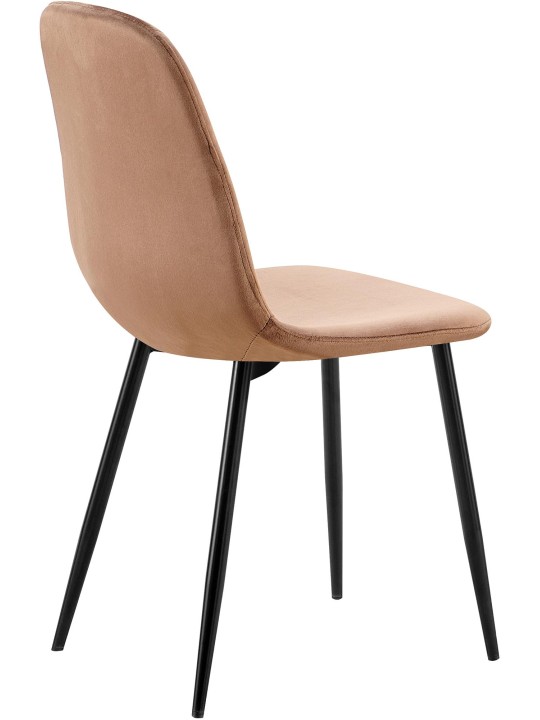 Chaise de salle à manger en velours Baxter, brun